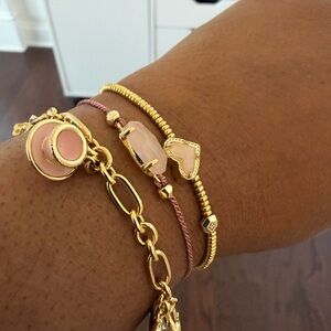 Kendra Scott Gold and Pink Bracelet stack